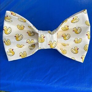 Yellow Duck Print Doggie Bow, or Bow Tie